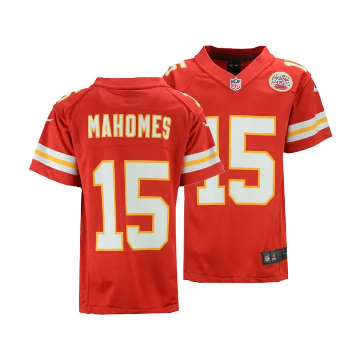 Maillot de match NFL Kansas City Chiefs pour jeunes Pat Mahomes ROUGE