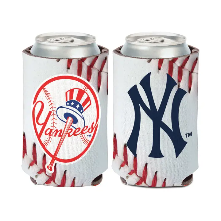Coozie de balle des Yankees avec batte et chapeau blanc/rouge/bleu marine
