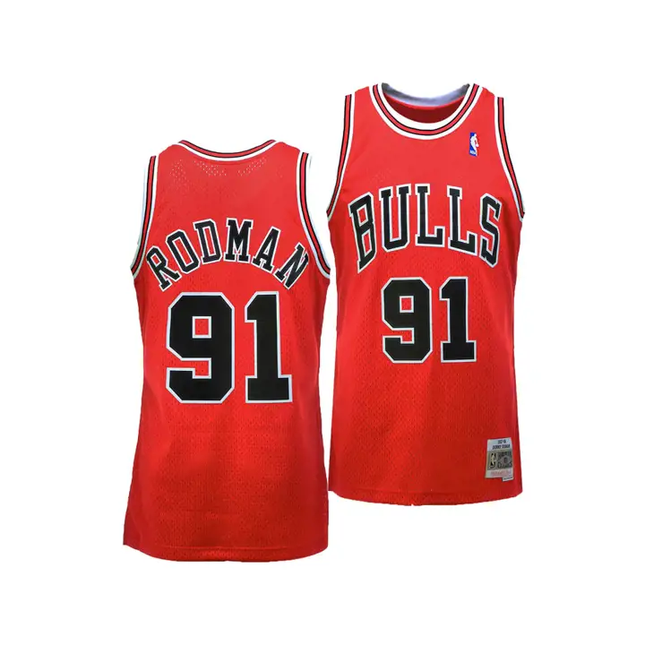 BULLS NBA M&N Maillot Swingman Dennis Rodman ROUGE