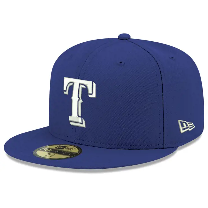 Casquette 59FIFTY MLB re-dub des TEXAS RANGERS RBL/WHT