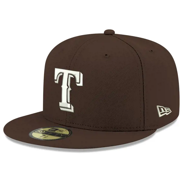 Casquette 59FIFTY en noyer des Texas Rangers MLB Re-Dub Noyer/Blanc