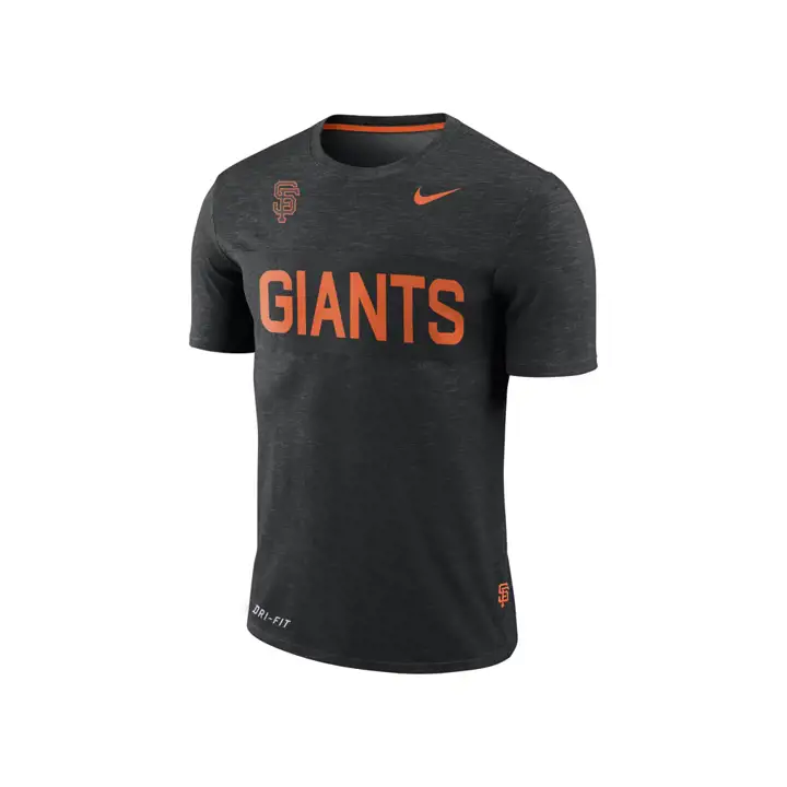 T-shirt rayé San Francisco Giants MLB Dri-Fit Slub – Noir