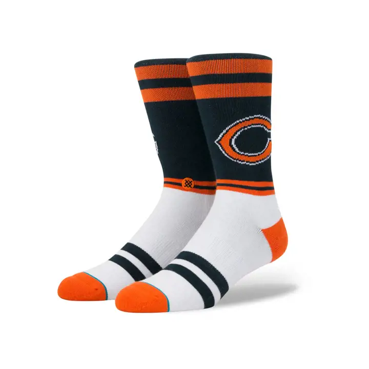 Chaussettes d'équipage avec logo NFL des Chicago Bears Stance marine/orange/blanc