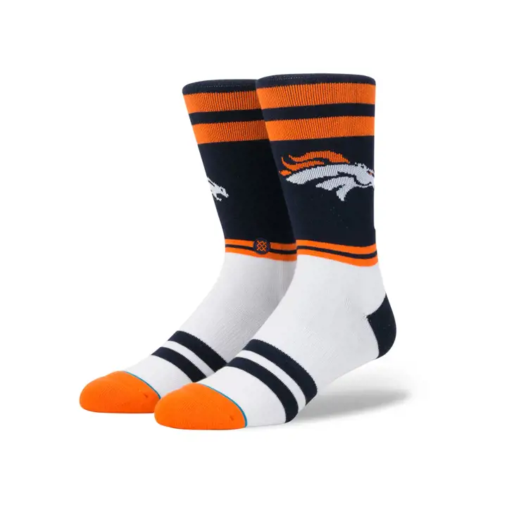 Chaussettes d'équipage avec logo NFL Denver Broncos Stance marine/orange/blanc