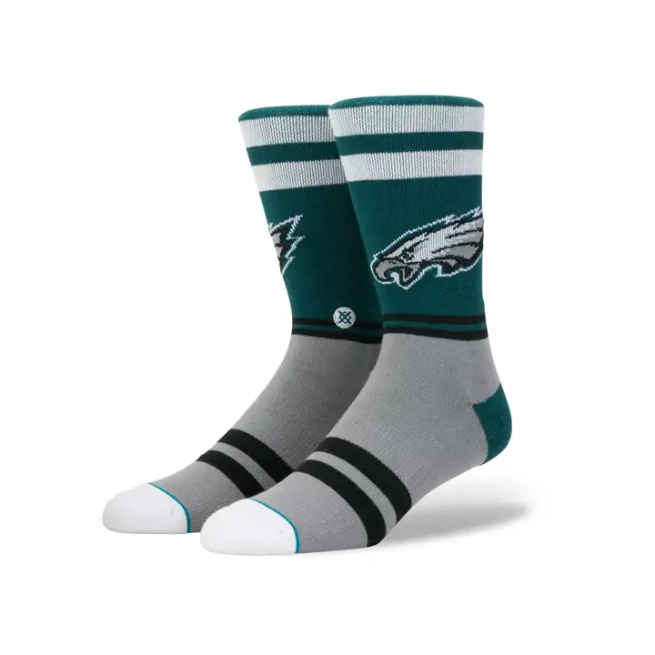 Chaussettes d'équipage avec logo NFL des Eagles de Philadelphie Stance vert/gris/noir