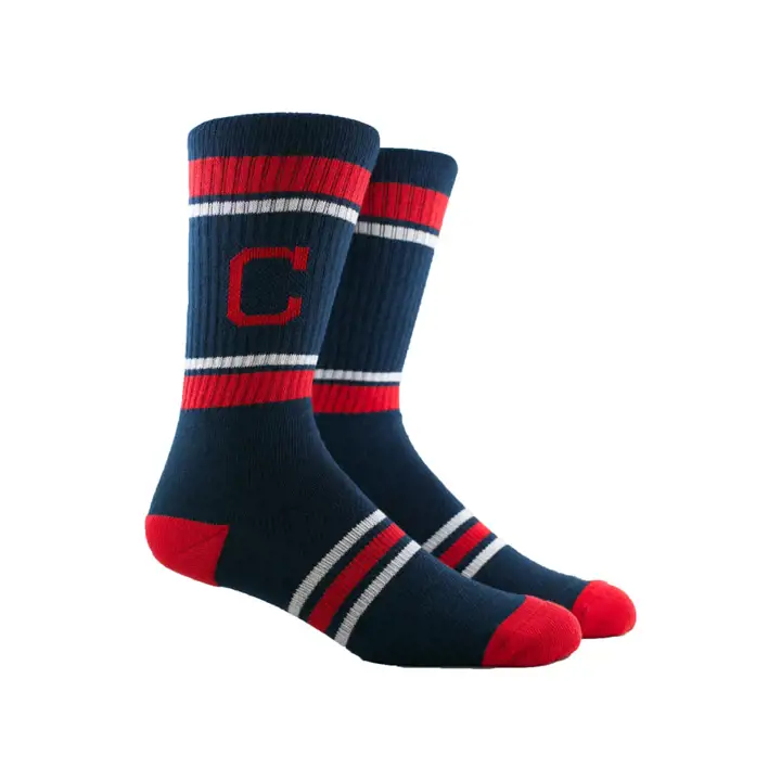 Cleveland Indians MLB Parkway Stripe Crew Sock marine