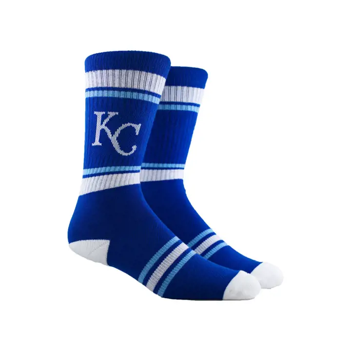 Chaussettes d'équipage rayées MLB Parkway des Royals de Kansas City, bleues