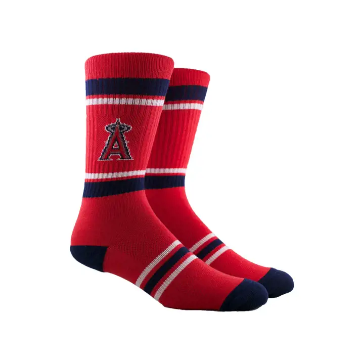 Chaussettes ras du cou à rayures Los Angeles Angels MLB Parkway rouges