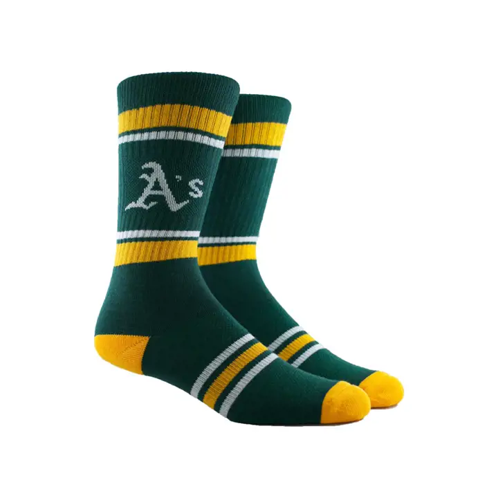 Chaussettes d'équipage Oakland Athletics MLB Parkway Stripe vertes