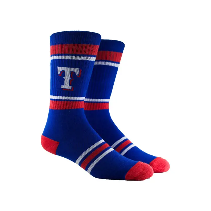 Chaussettes mi-mollet rayées Texas Rangers MLB bleues