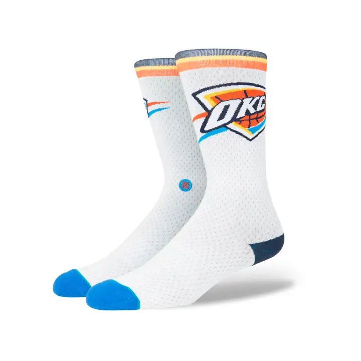 Maillot d'équipe Oklahoma City Thunder NBA Arena blanc/bleu/orange