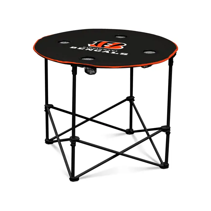 Table pliante ronde noire Cincinnati Bengals V