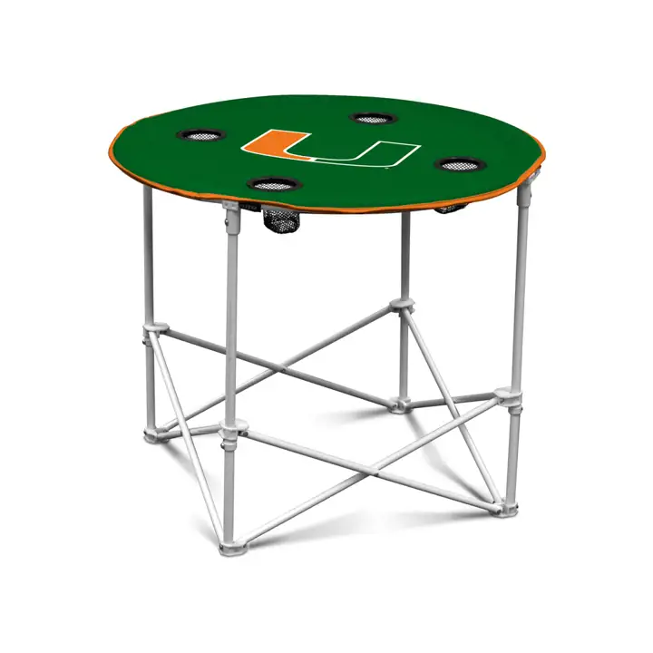 Table pliante ronde Miami Hurricanes V verte
