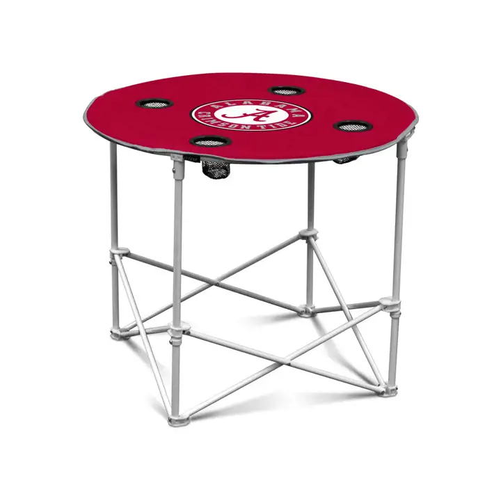 Table pliante ronde Alabama Crimson Tide V rouge