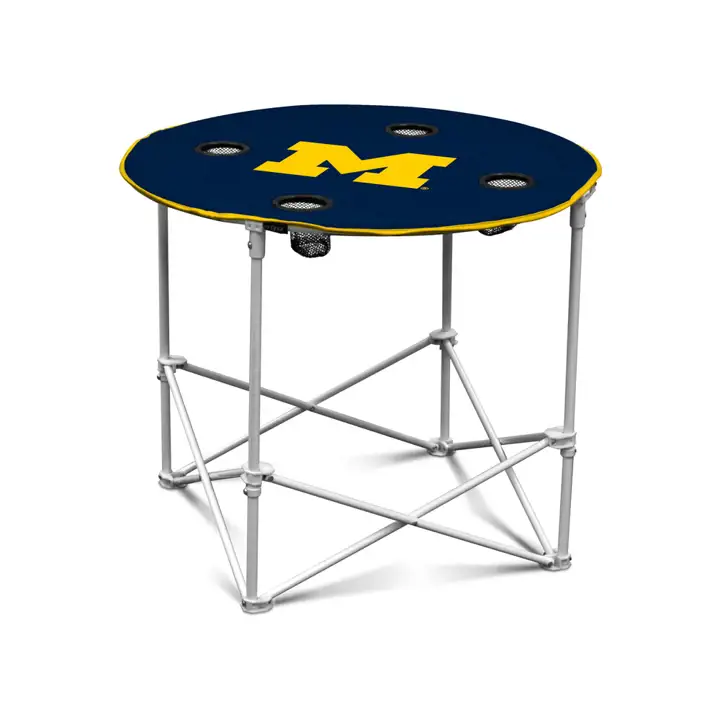 Michigan Wolverines Round Folding Table V Ast