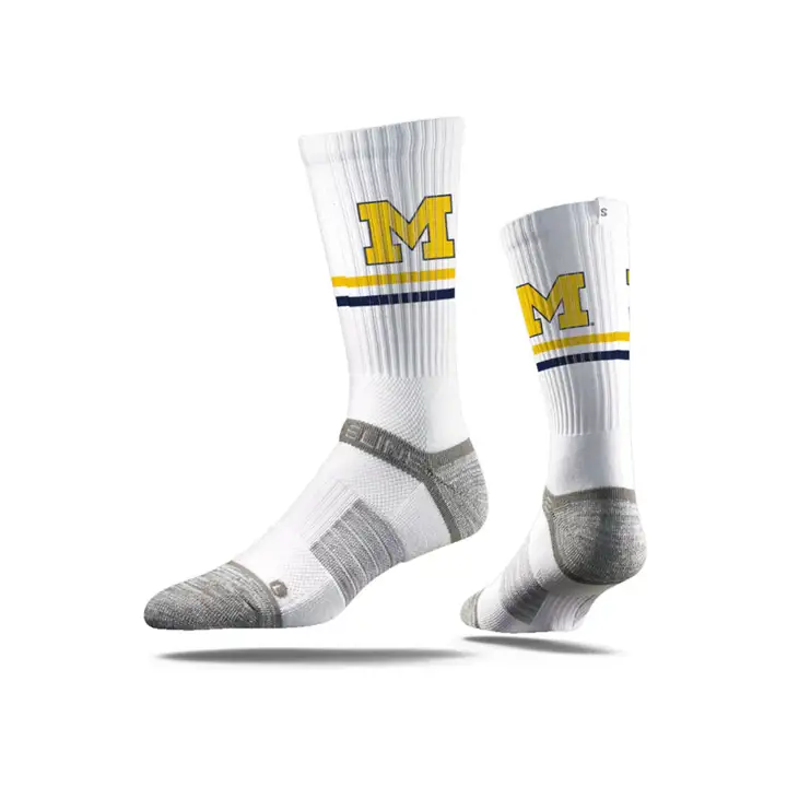 Michigan Wolverines NCAA Strideline Crew Sock II BLC