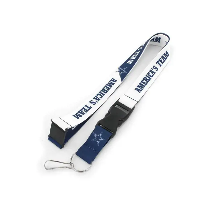 Cordon tour de cou avec slogan Dallas Cowboys BLANC/MARINE