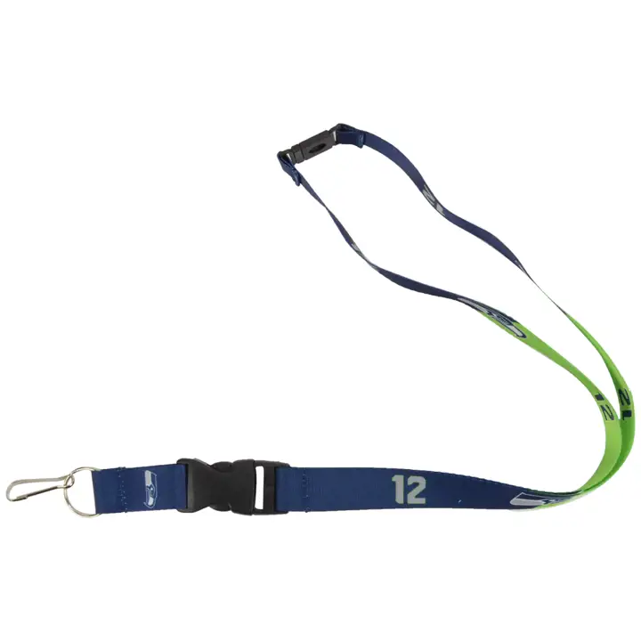 Lanière « Slogan » des Seahawks de Seattle – bleu marine/vert lime
