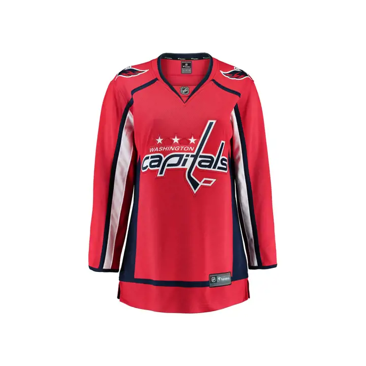 Maillot évasion féminin des Capitals de la LNH rouge/noir