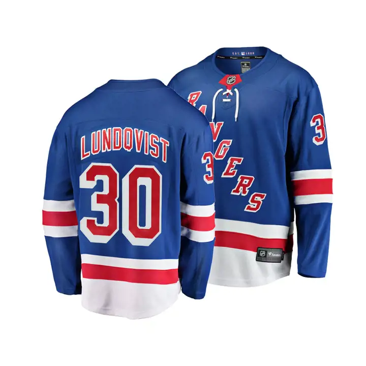 Maillot de joueur NHL Breakaway des Rangers de New York Henrik Lundqvist