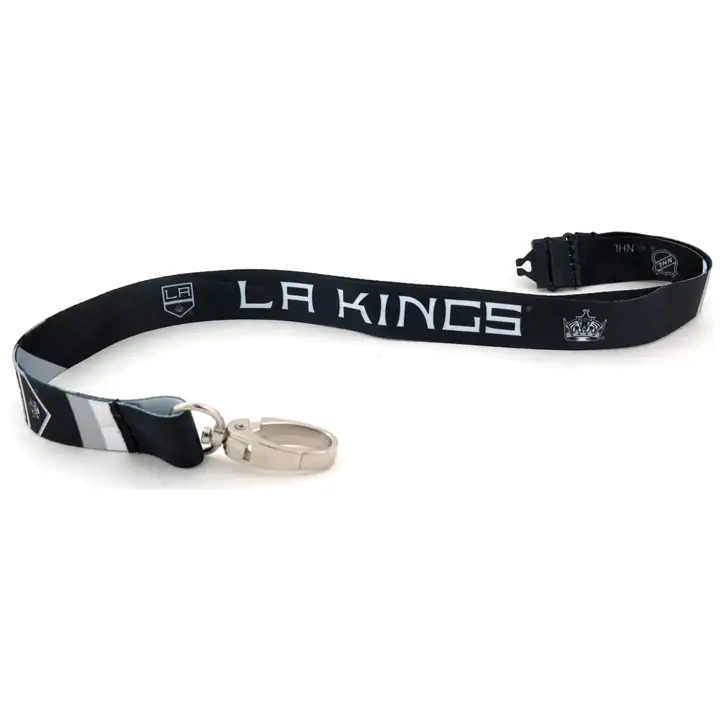 Cordon L.A. Kings avec boucle de sécurité argenté