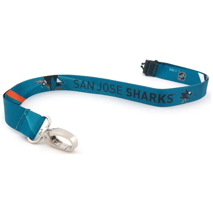 Cordon tour de cou SHARKS Sub avec attache de sécurité verte