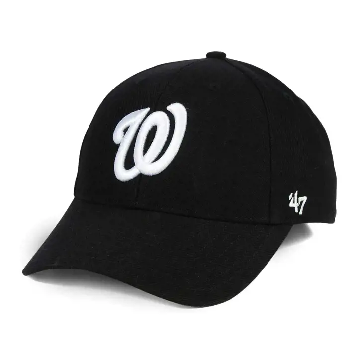 Casquette de baseball Washington Nationals MLB noire et blanche MVP