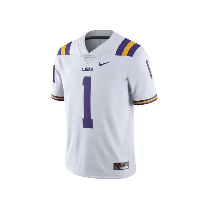 Maillot de football américain LSU NCAA édition limitée 18 #1 blanc
