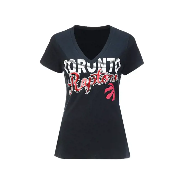 RAPTORS NBA T-shirt femme 1st Down noir/rouge