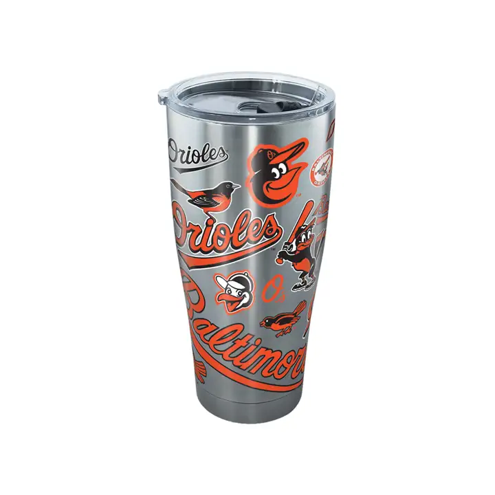 Baltimore Orioles 30oz MLB All Over Acier inoxydable arg/or
