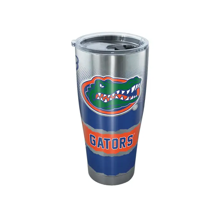 Florida Gators Gobelet isotherme en acier inoxydable 30 oz NCAA Knockout argent/bleu royal