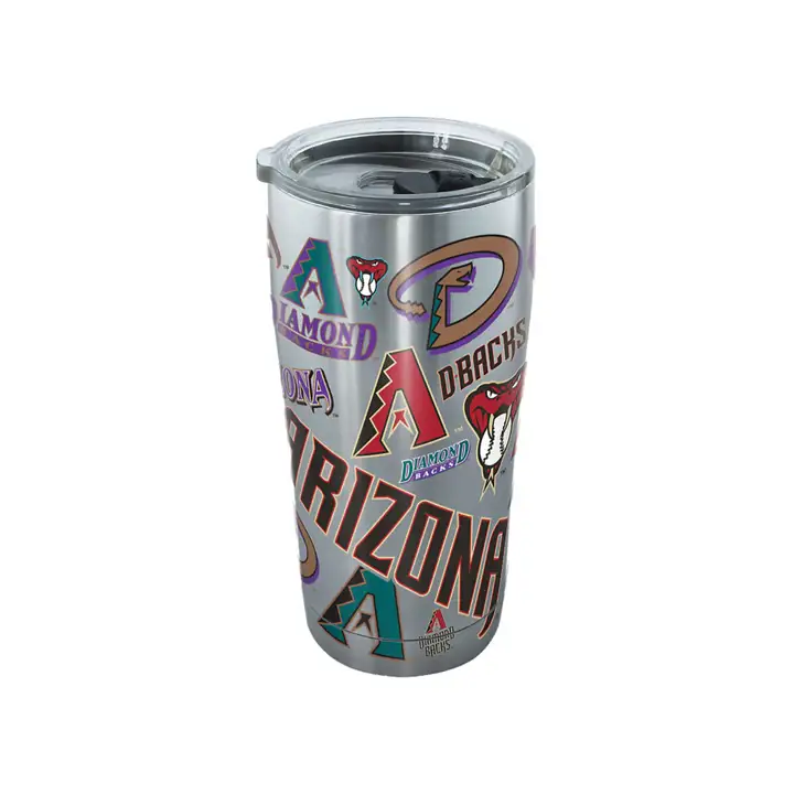 Arizona Diamondbacks - Gourde isotherme en acier inoxydable 590 ml - Logo MLB - Argent
