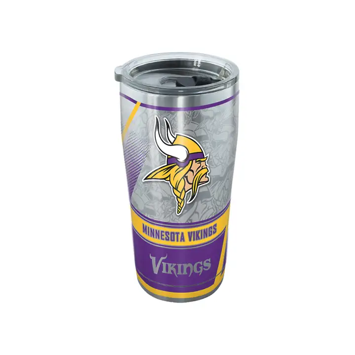 Minnesota Vikings Gobelet isolant en acier inoxydable NFL Edge, 590 ml, argent/noir/violet