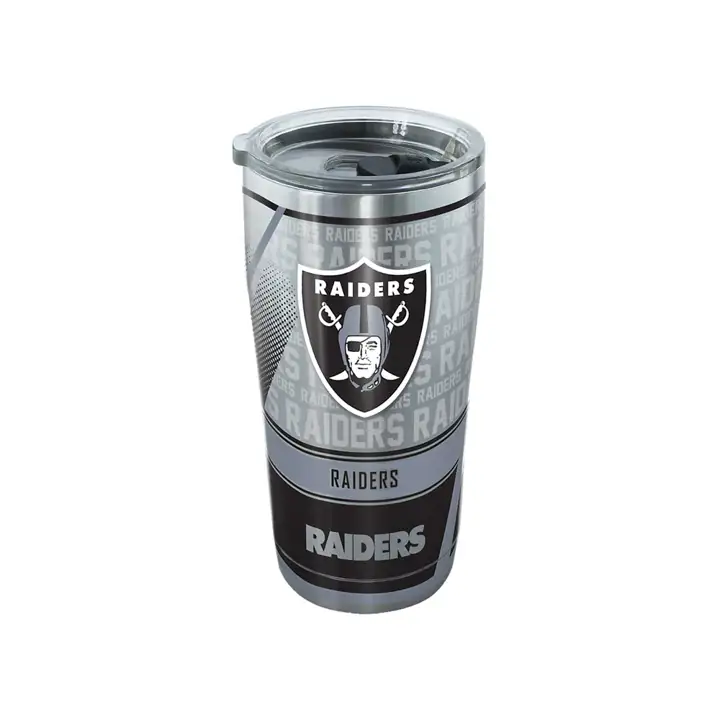 LV Raiders Gobelet NFL Edge en acier inoxydable 590 ml argent/noir