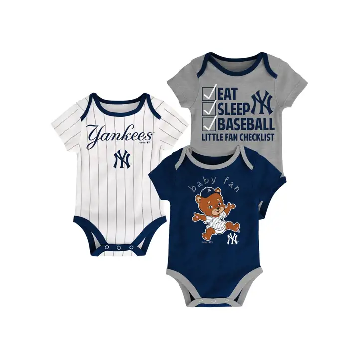 New York Yankees MLB Nouveau-né Play Ball Ensemble 3 pièces 18 MOIS MARINE/BLANC