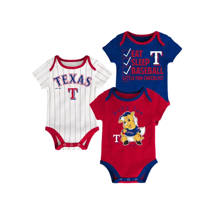 Texas Rangers MLB Nouveau-né Play Ball Ensemble 3 pièces 18 ROUGE/BLANC/bleu