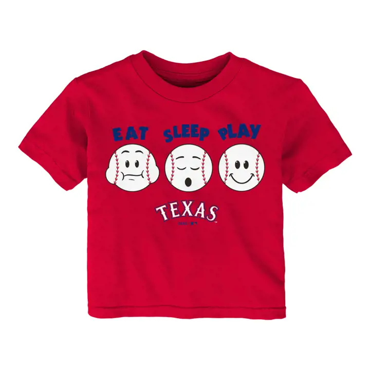 T-shirt Bébé Texas Rangers MLB Manger, Dormir, Jouer 18 mois ROUGE