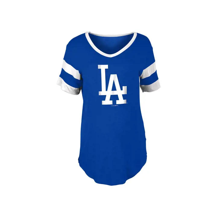 T-shirt relax pour femme MLB Los Angeles Dodgers à rayures sur les manches