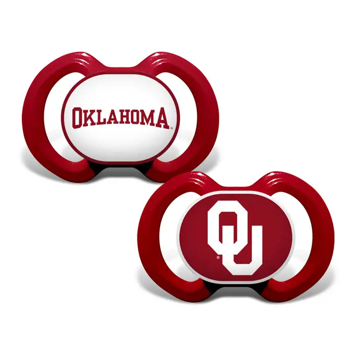 Sucette Oklahoma Sooners lot de 2 ROUGE CRAMOISI/BLANC