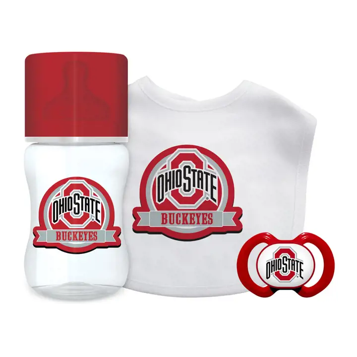 Ensemble-cadeau pour bébé Ohio State Buckeyes - 3 pièces. rouge