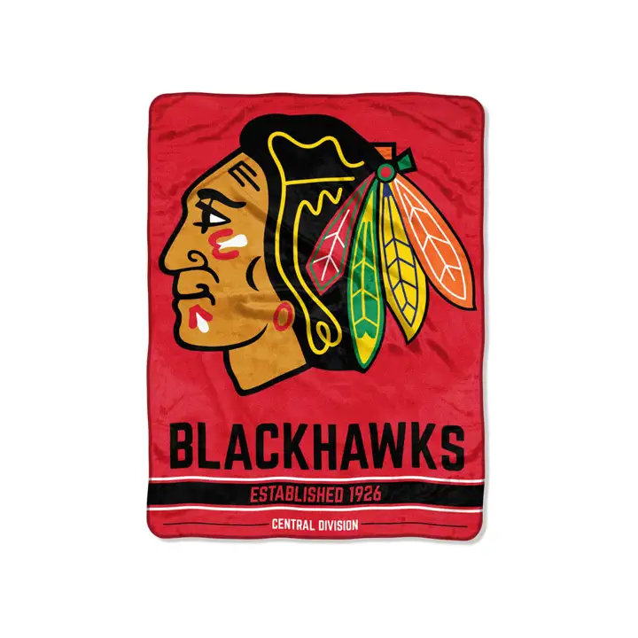 "Micro-couverture BLACKHAWKS Micro Raschel 46x60 po « Break Away » rouge"