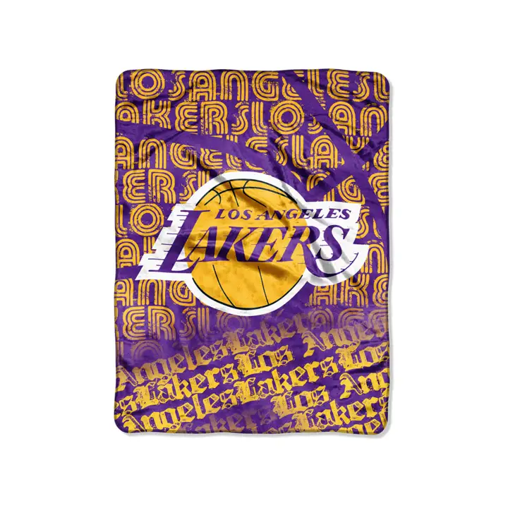 "Couverture polaire micro raschel LAKERS 117x152 cm Liquidation pur/gl"