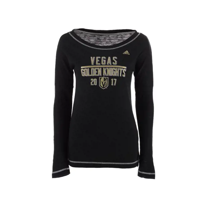 Vegas Golden Knights NHL T-shirt chiné ras du cou à manches longues pour femme