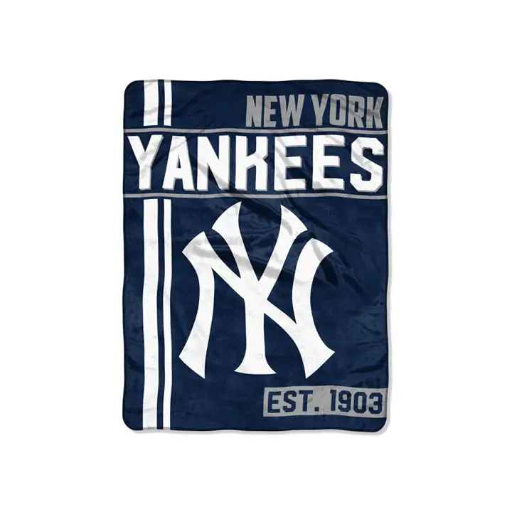 "Jeté Yankees Micro Raschel 46x60 \"Walk Off\" marine/blanc"