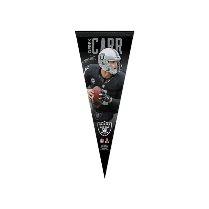Fanion joueur premium LV Raiders 12x30 Derek Carr noir