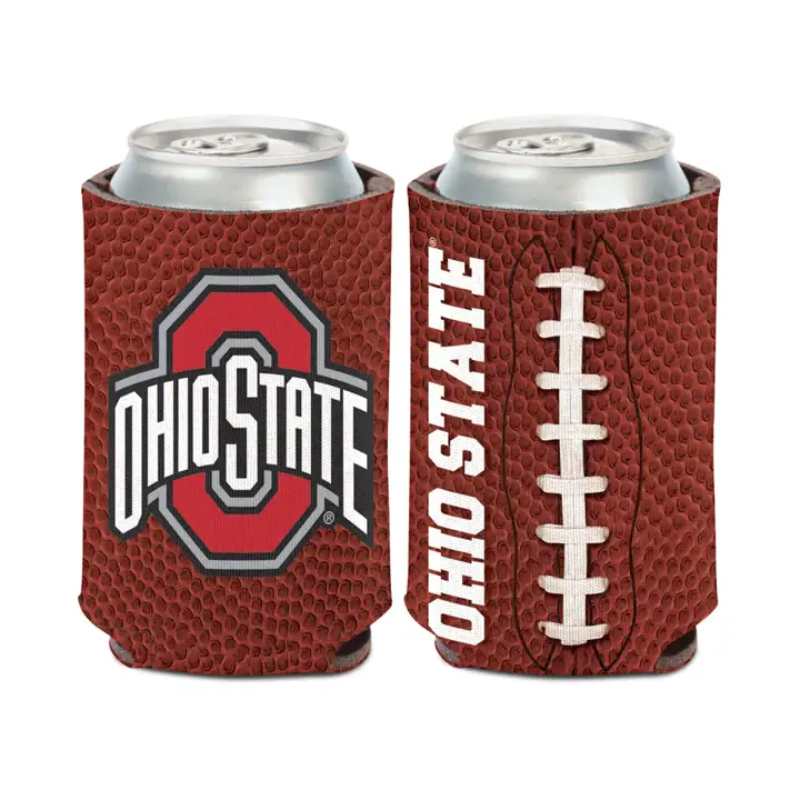 Ohio State Can Coozie Football Rouge foncé/noir