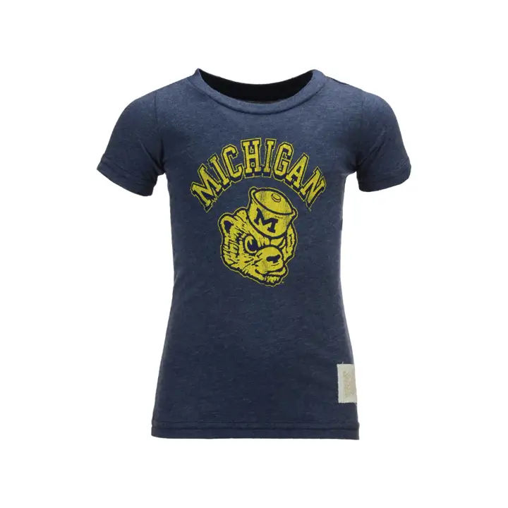 T-shirt vintage Michigan NCAA pour bambins 17 Bleu marine