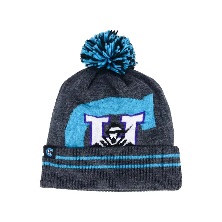 CHARLOTTE HORNETS MN Bonnet à pompon Hi-5 Noir chiné Anthracite/t