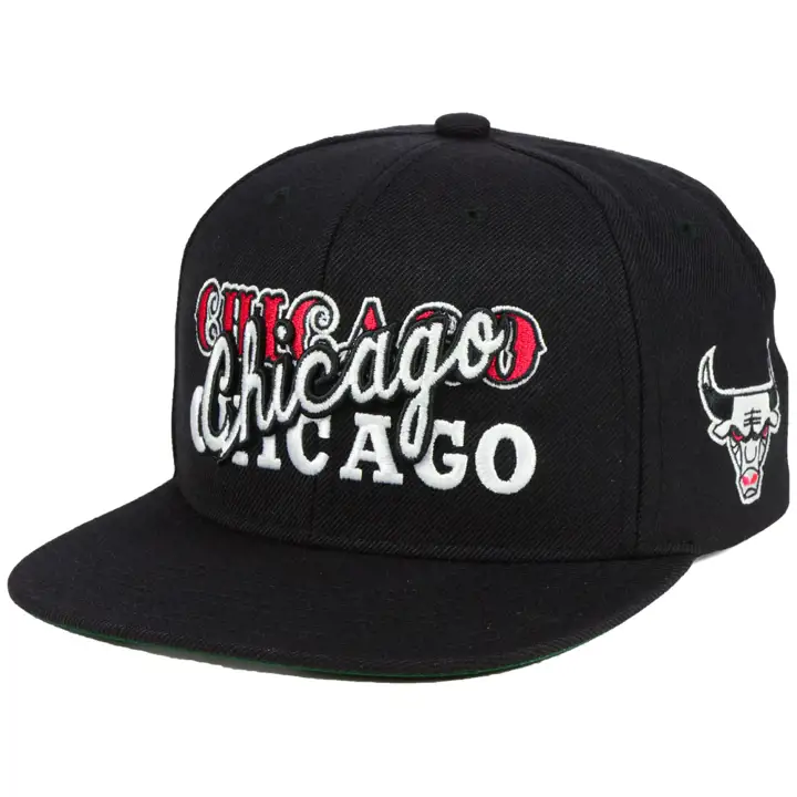 CHICAGO BULLS MN NBA Casquette Snapback Hook Bred NOIR/NOIR