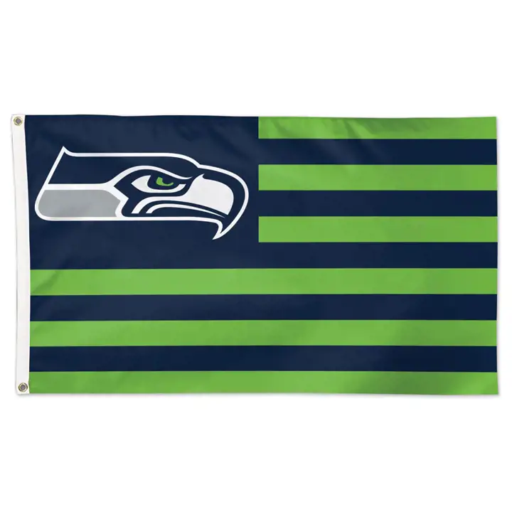 Drapeau de luxe SEAHAWKS 3X5 Drapeau Wincraft bleu marine/vert